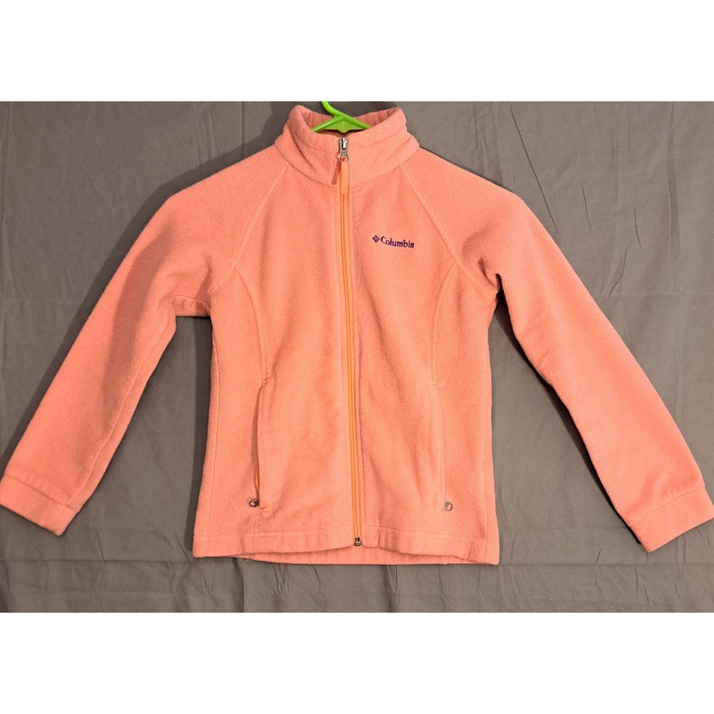 Columbia Benton Springs‎ Full-Zip Fleece Jacket Youth Size Small 7/8 Peach